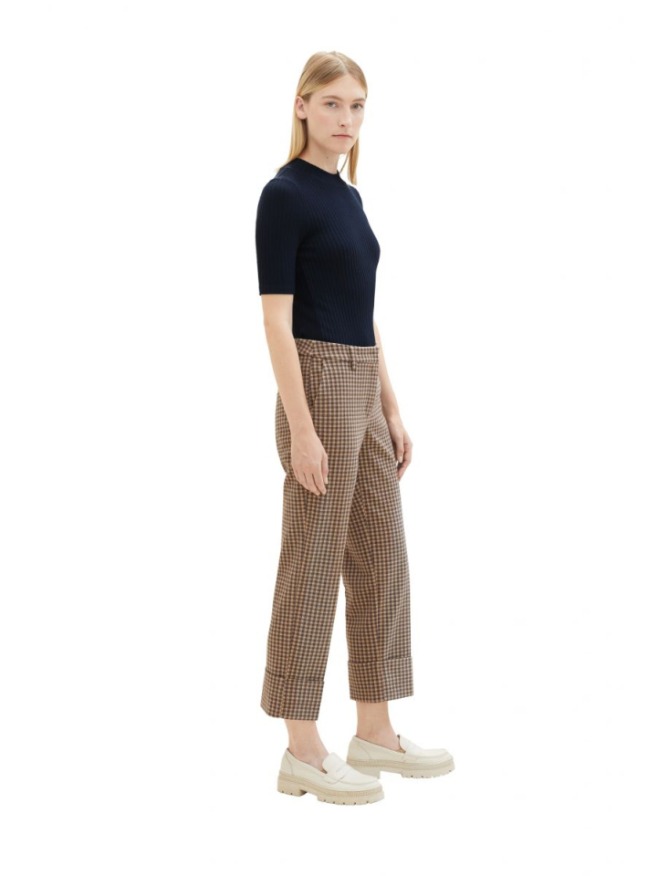 Pantalon motif carreaux / large revers - TT1038093 - Tom Tailor