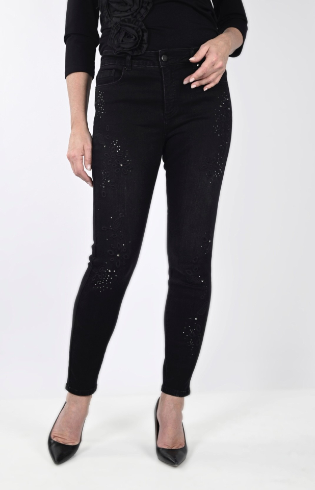 Pantalon avec broderie et cristaux - FL233812U - Frank Lyman