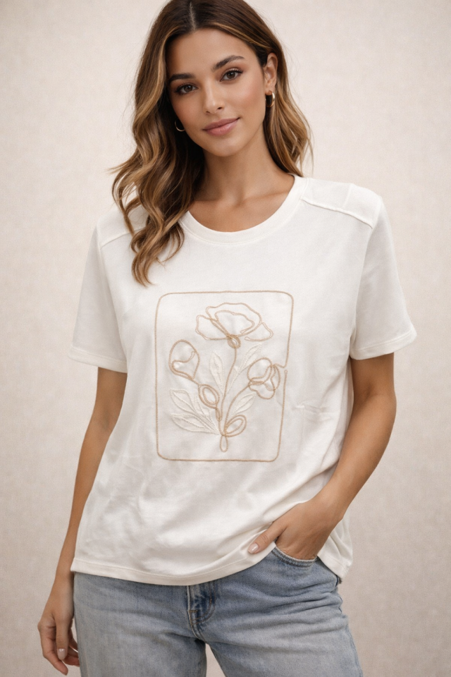 T-shirt FLOWER/ Tricotto - T56275 - Tricotto