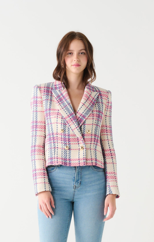 Veste courte à carreaux double boutonnage - BT2329503 - Blacktape