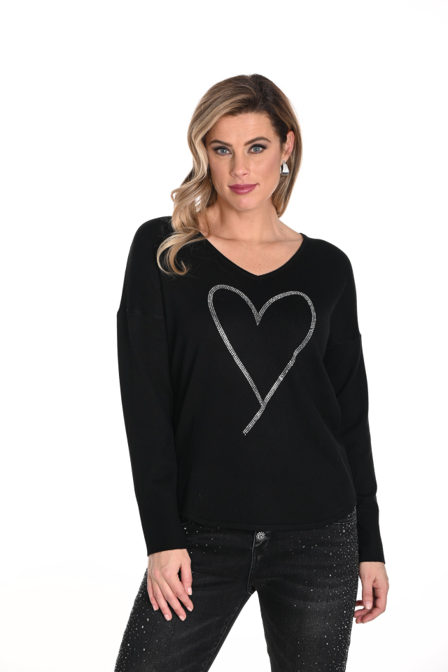 Haut avec coeur de strass - FL243491U - Frank Lyman
