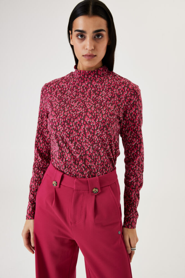 Blouse imprimé intégral / col montant - GL30202 - Garcia