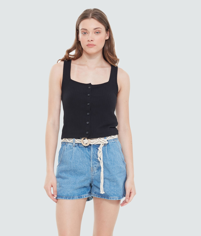 Short en jean avec ceinture macramé - DEX2125282 - DEX