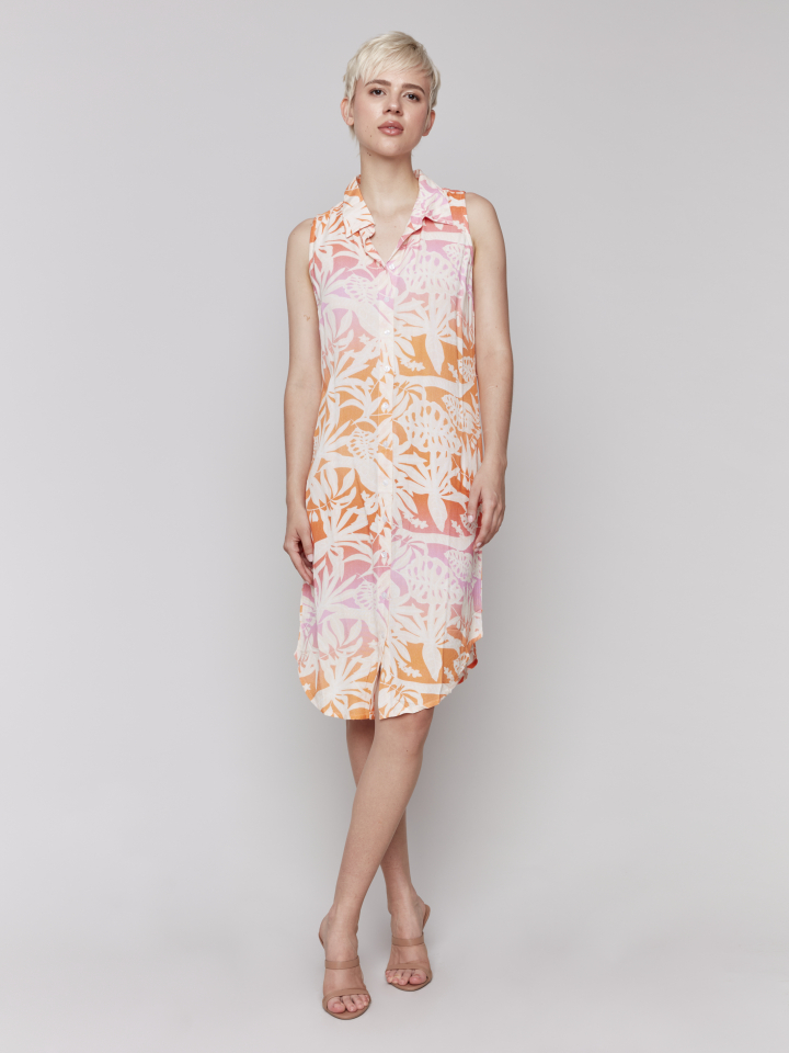 Robe tropicale a boutons - C3149 - Charlie B