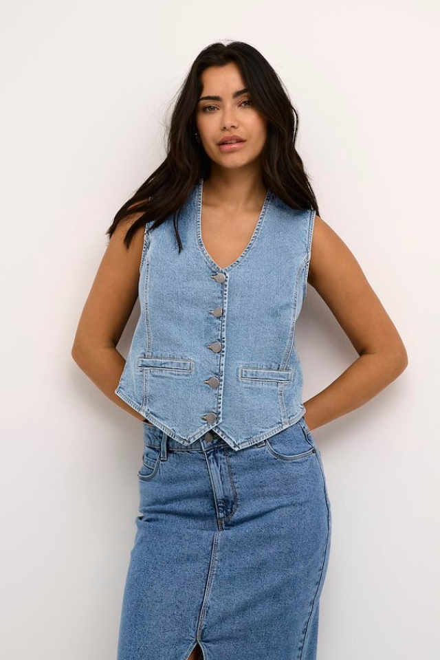 Veste en jean ajustée / sans manches - KA10508773 - Kaffe