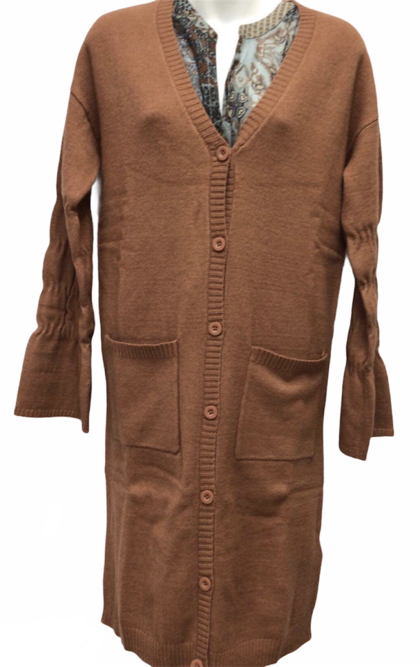 Cardigan / manche bouffante avec détail / poche - 10608280 - Cream