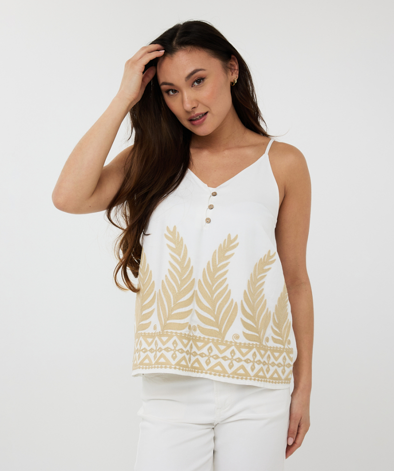 Camisole broderie feuilles - ESQ25009228 - Esqualo