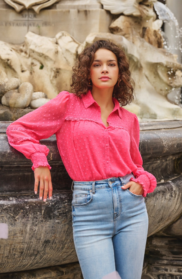 Chemise dentelle, nid d'abeille / Esqualo - ESP2306000 - Esqualo