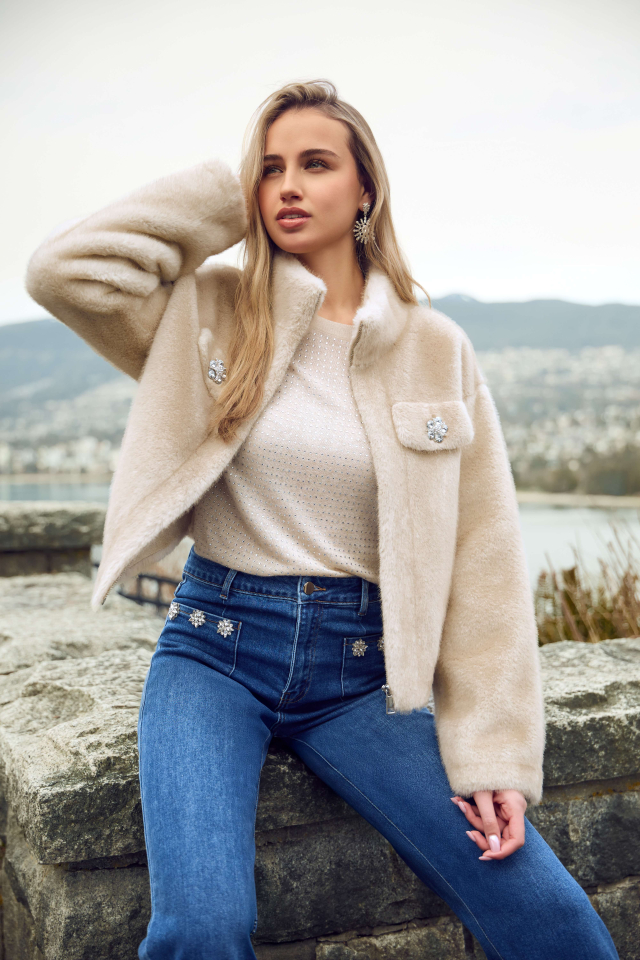 Manteau FUR CHAMPAGNE - FL253874 - Frank Lyman
