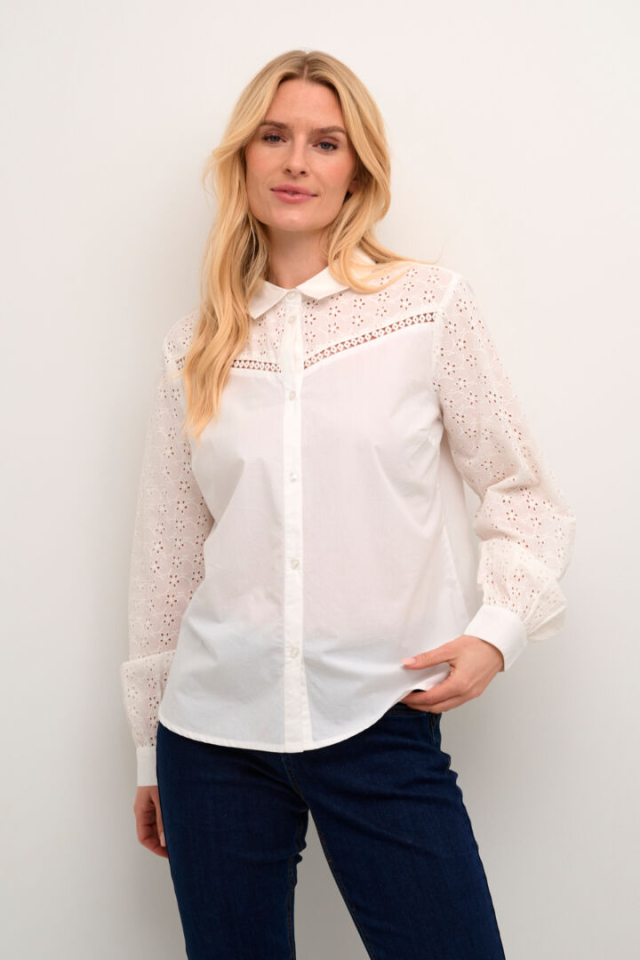 Chemise Nasley détail dentelle devant, dos et manche - CR10612782 - Cream