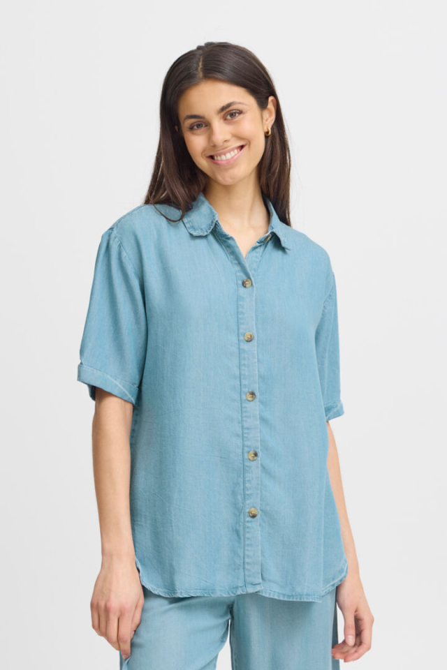 Blouse bleue pâle boutons - FR20613999 - Fransa