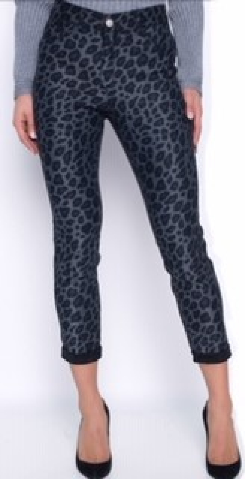 Jeans réversible / noir - léopard / taille haute - 3121 - Frank Lyman