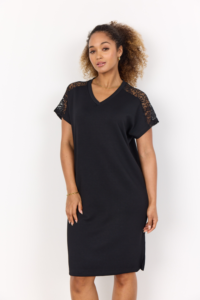 Robe modal dentelle à l'épaule - SC27047 - Soya concept