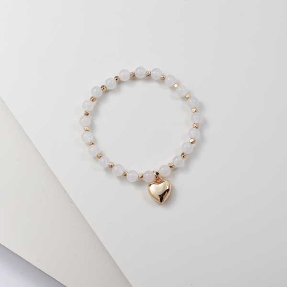 Bracelet à billes coeur - M02384 - Merx