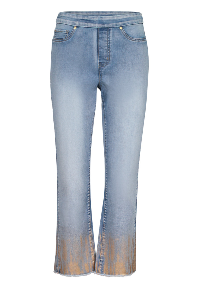 Jean pull on / taille élastique / coupe évasée - 70870 - Tribal
