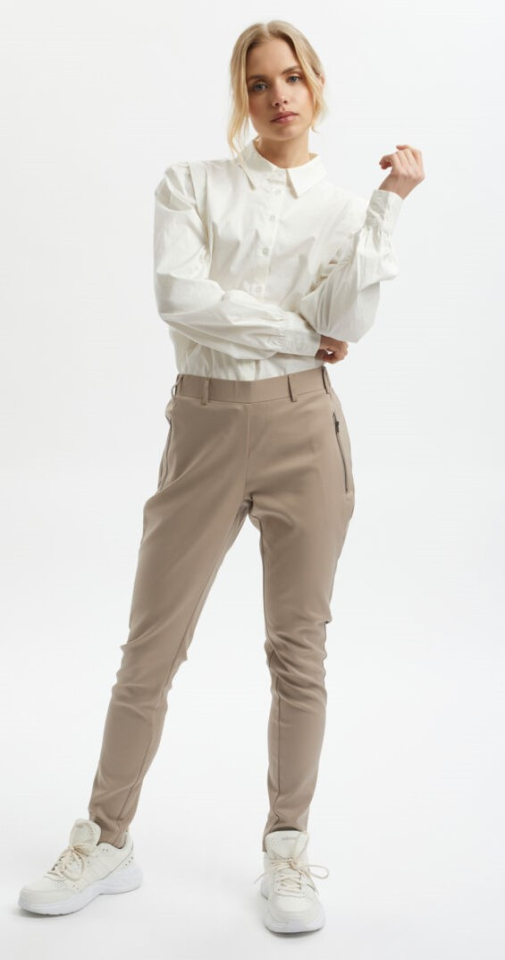 Pantalon pull-on / poche fermeture éclair / taille élastique - 10550665 - Kaffe