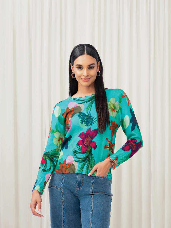 Chandail TURQUOISE - EW35125 - Elena Wang