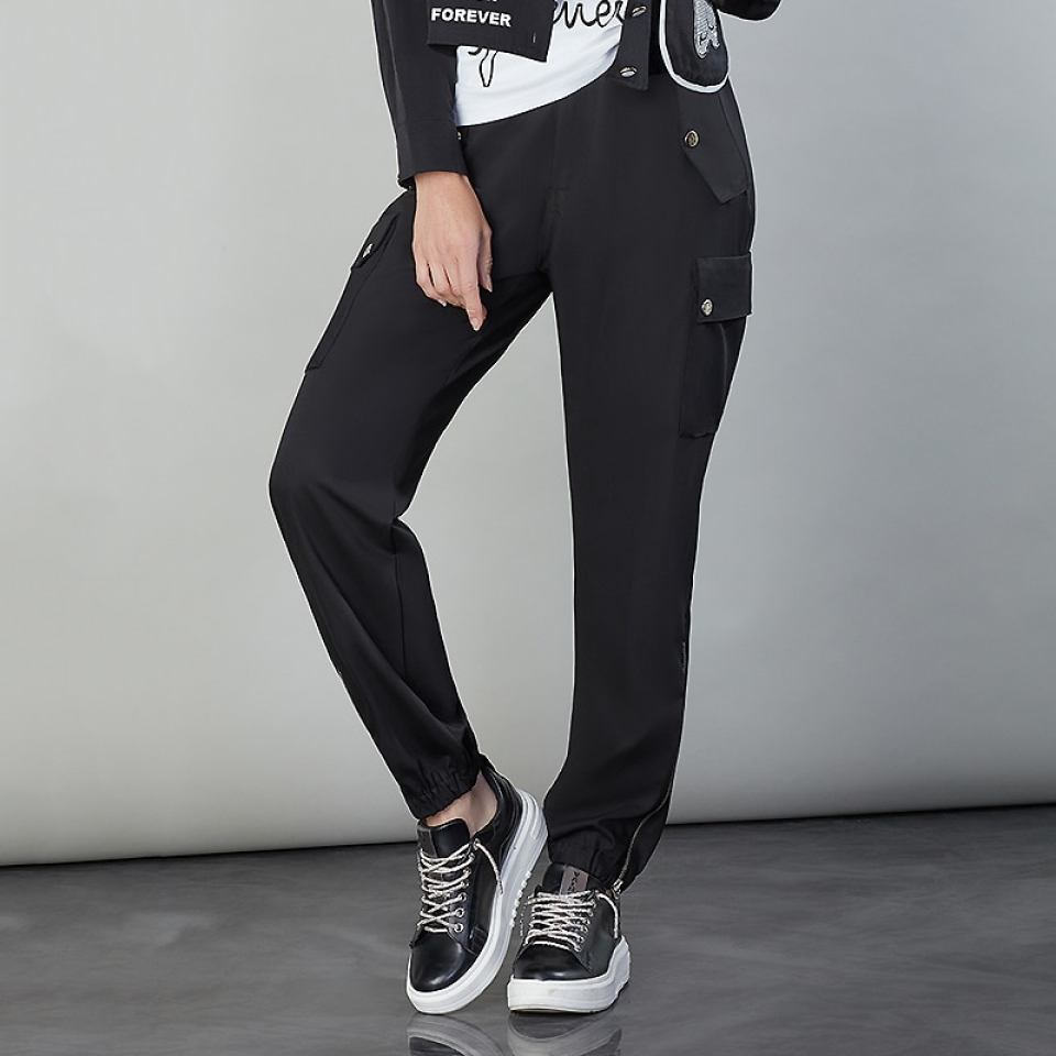 Pantalon à jambes large avec poches cargo - T519 - Tricotto