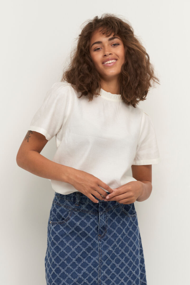 Blouse col montant / Cream - CR10611049 - Cream