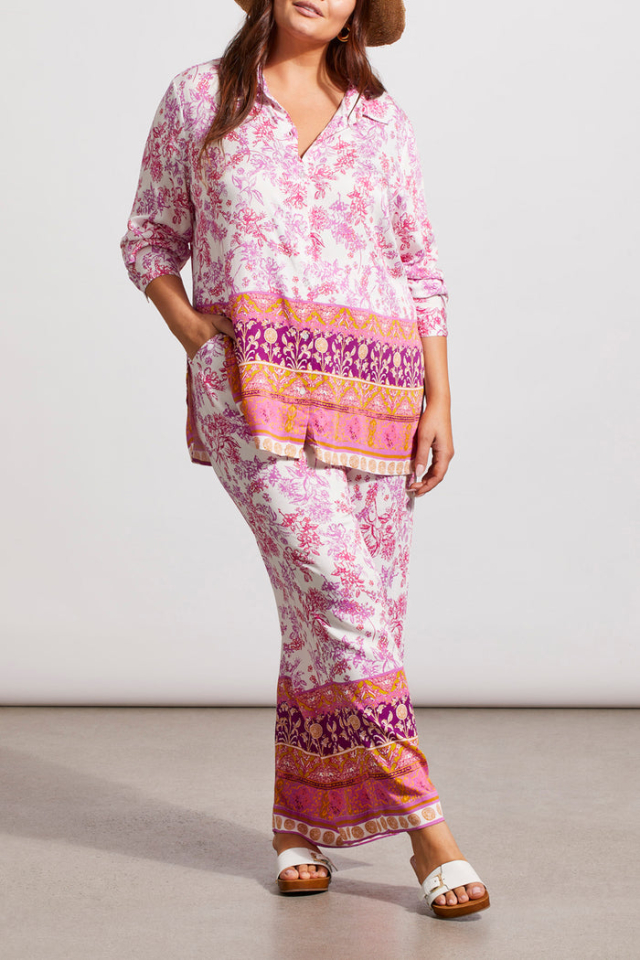 Chemise imprimée fente latérale - - Tribal