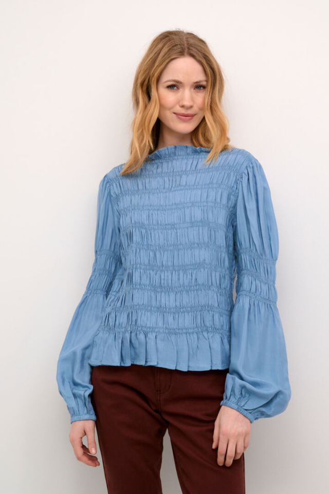 Blouse Henva smockée avec encolure dégagée - CR10607869CB - Cream
