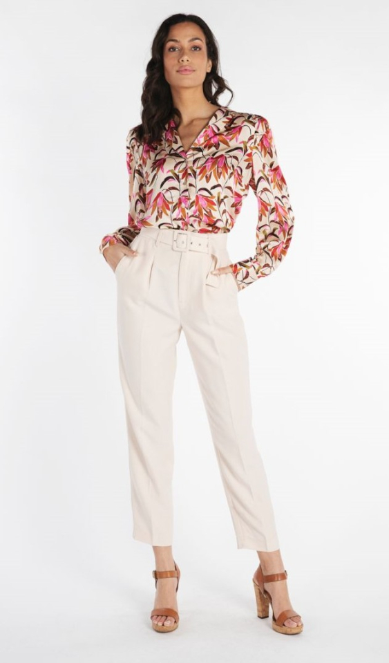 Pantalon taille haute / ceinture - E17011 - Esqualo