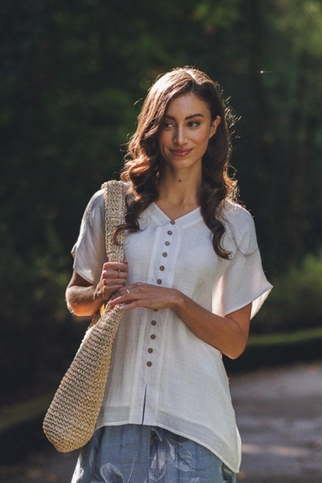 Blouse CRINKLE - P18032blanc - Papillon