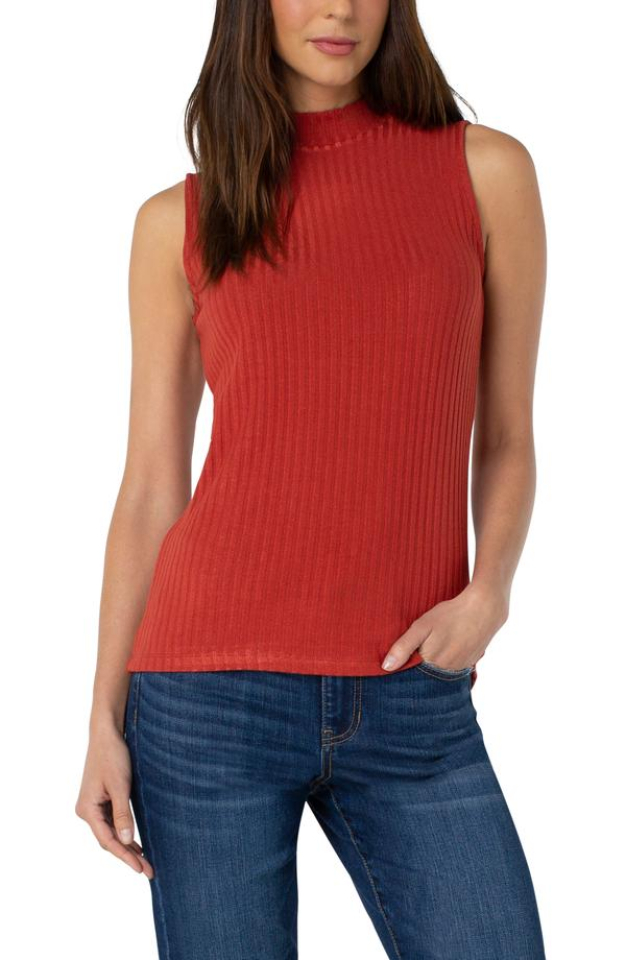 Haut en tricot côtelé / sans manches / col montant - LM8441K61R - Liverpool