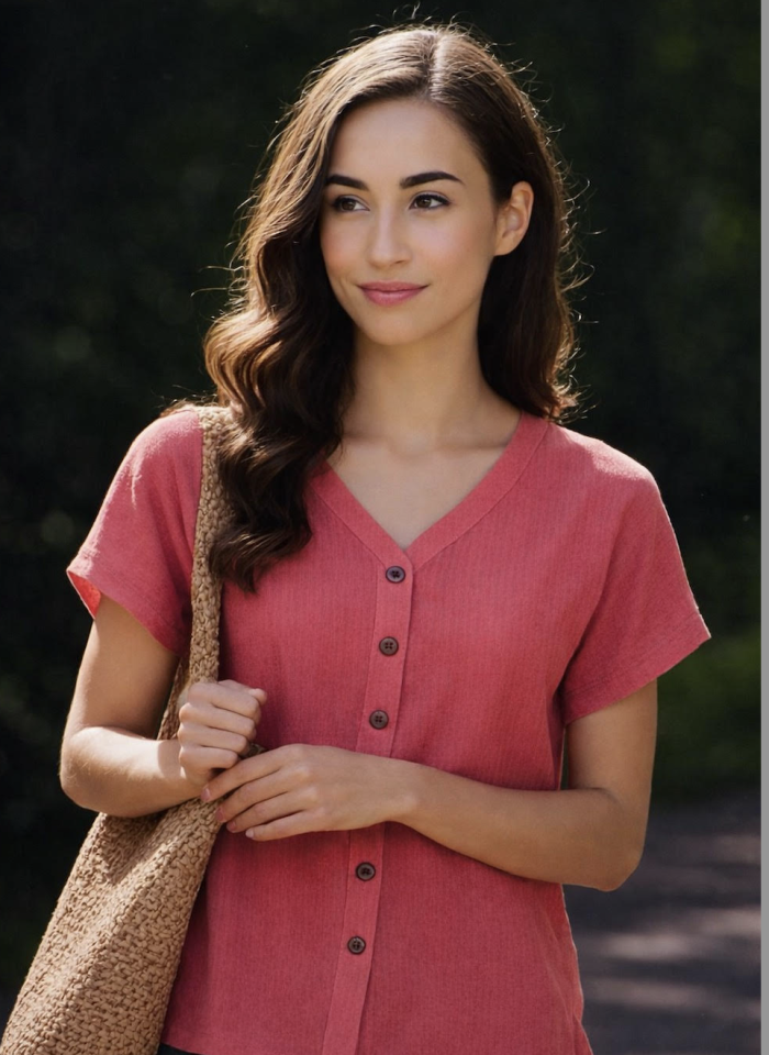 Blouse CRINKLE - P18032corail - Papillon