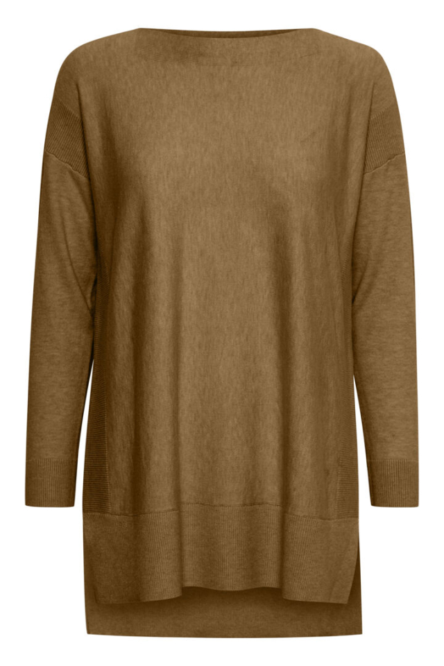 Chandail long en tricot / fendu sur le côté - 20609486TB - Fransa