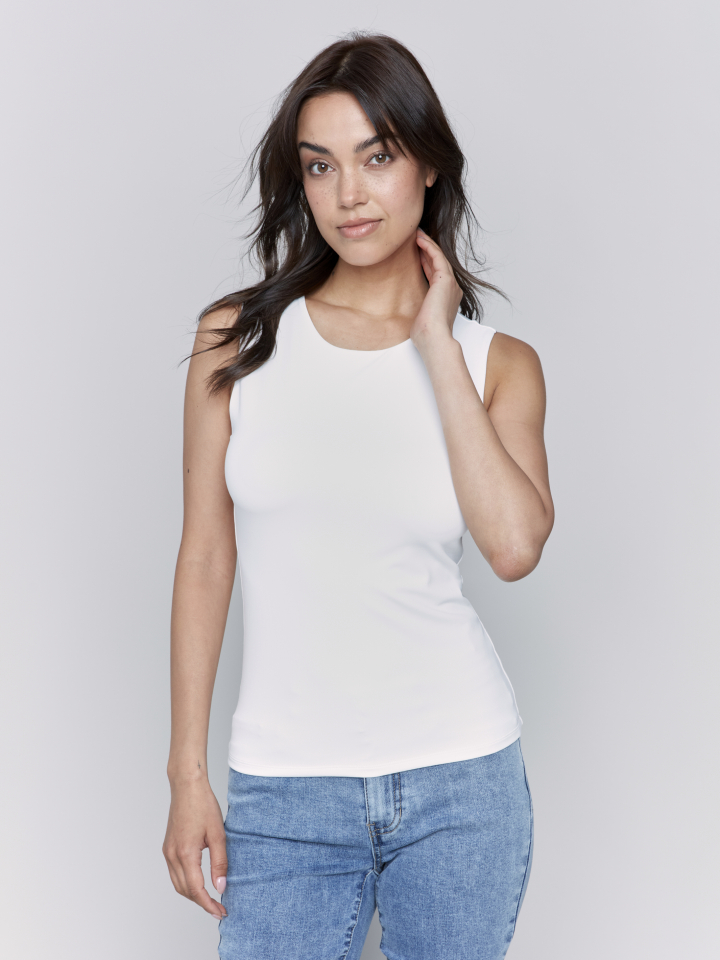 Camisole tissu extensible - C1366blanc - Charlie B