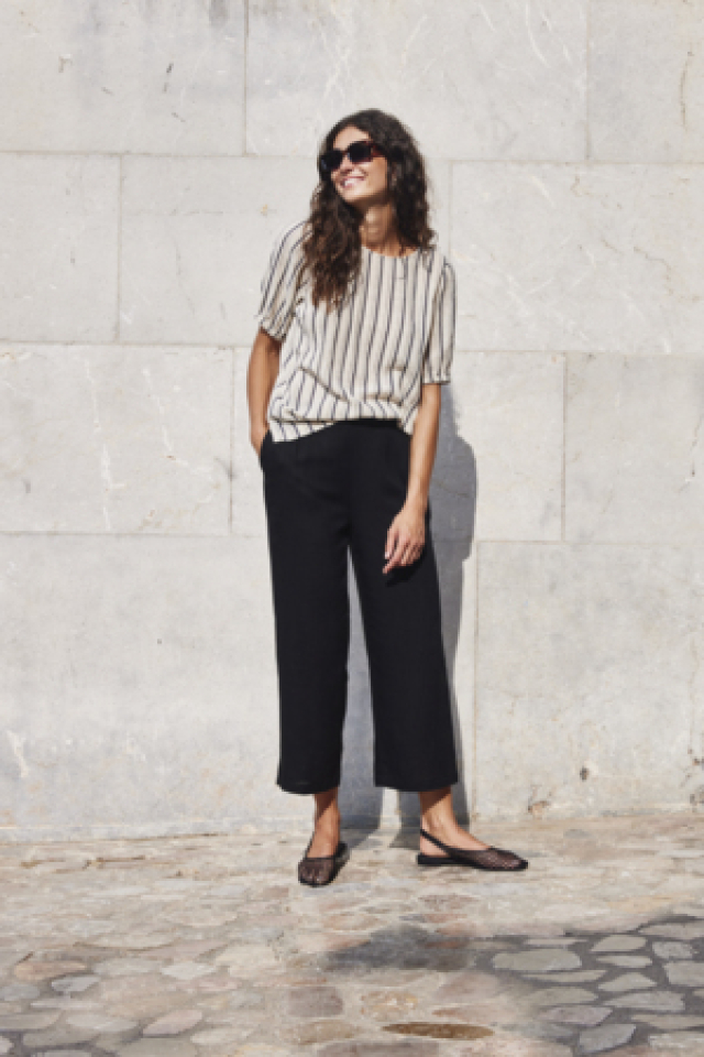 Pantalon lin JUNA - FR20614104noir - Fransa