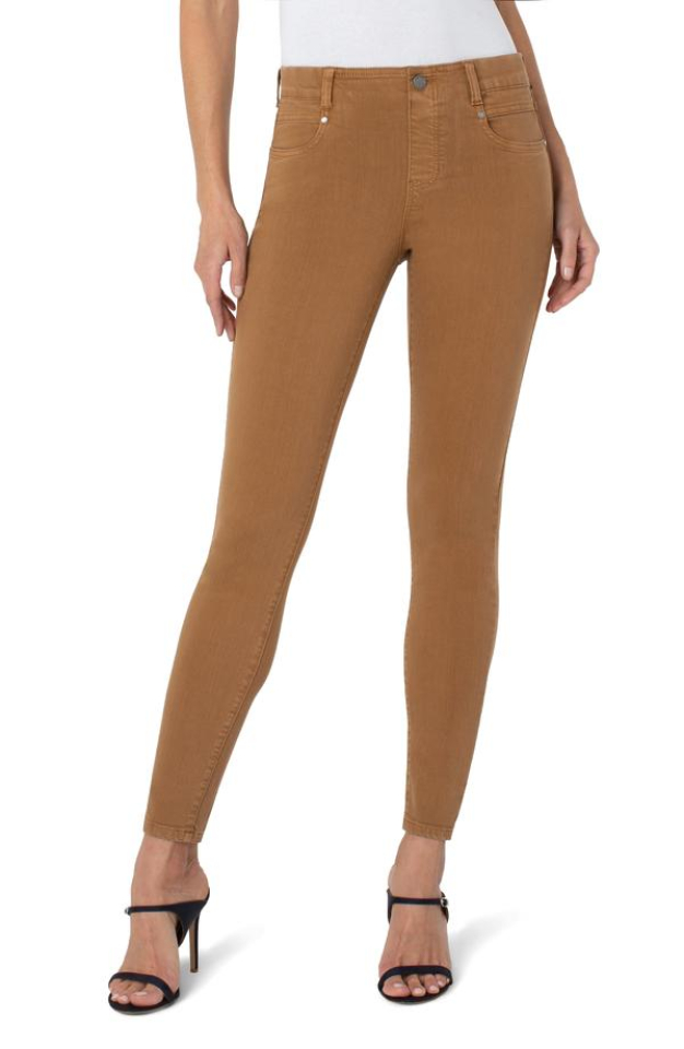 Jeans extensible / taille mi-haute / fausse fermeture éclair avec bouton fonctionnel - LM2337F81T - Liverpool