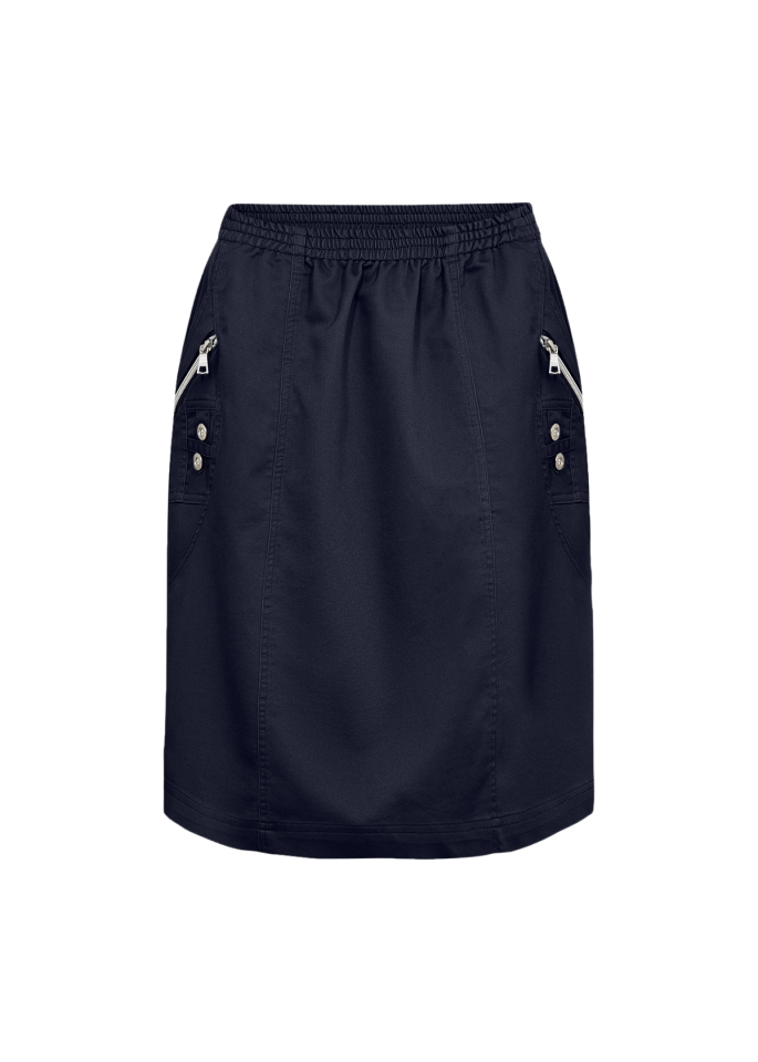 Jupe taille élastique et fermeture éclair - SC17199marine - Soya concept