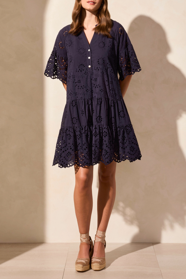 Robe broderie anglaise - TR5852marine - Tribal