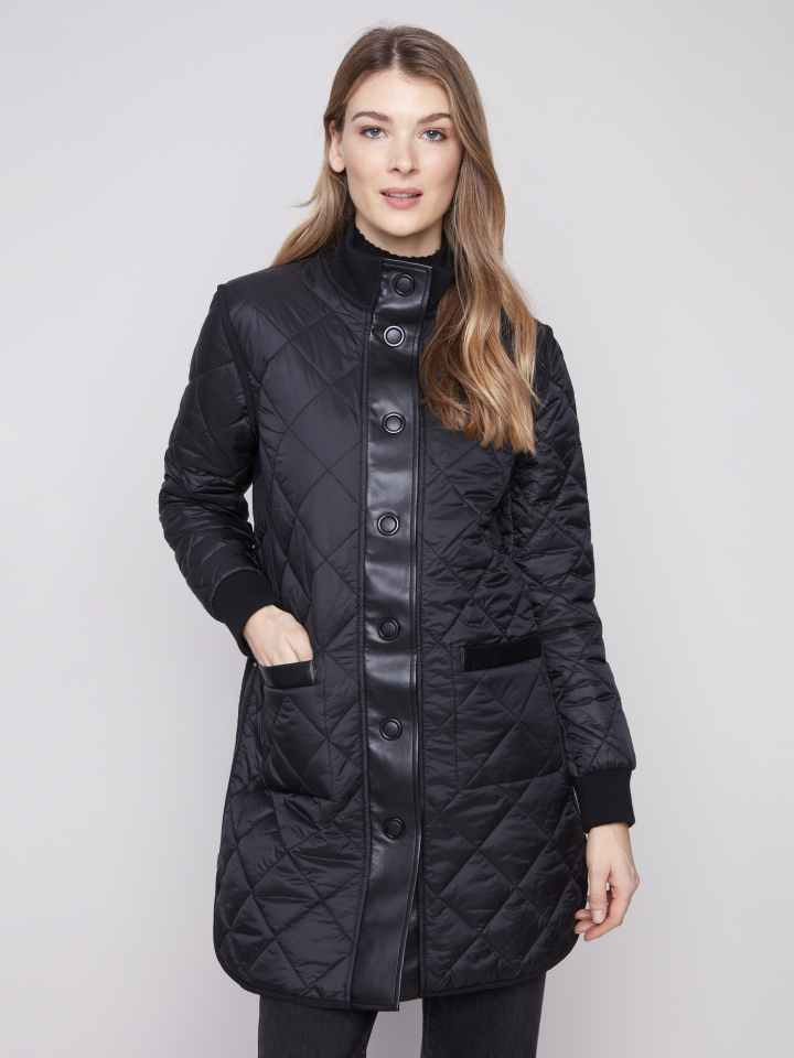 Manteau REVERSIBLE - C6313noir - Charlie B