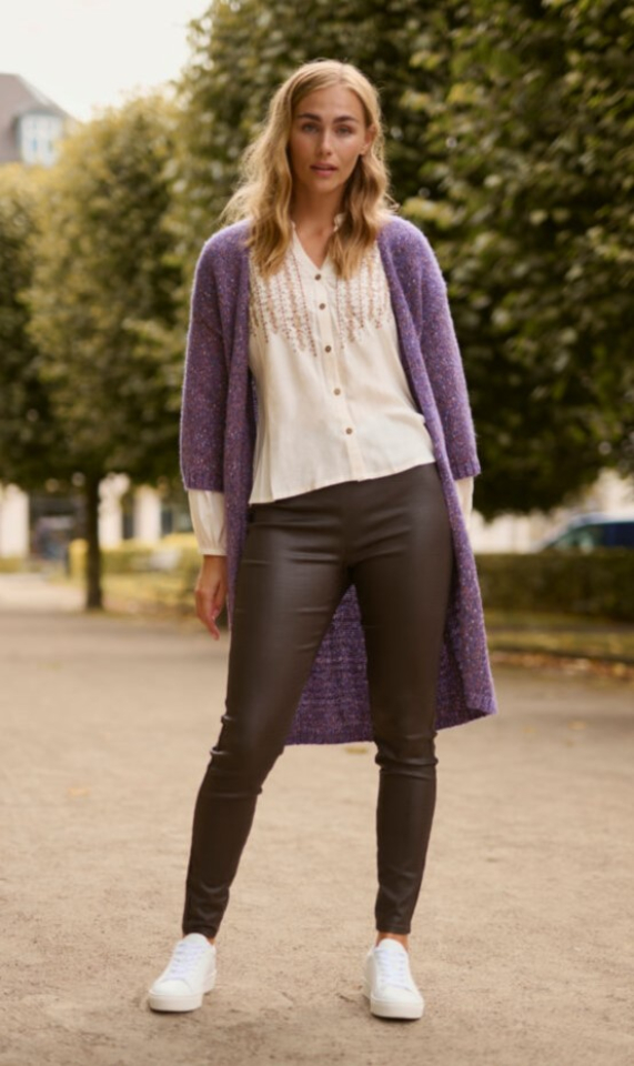 Legging effet cuir imprimé crocodile / Cream - CR10610409B - Cream