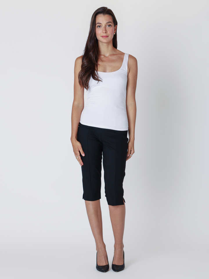 Camisole essentielle plis sur les cotes - BT2524303blanc - Blacktape
