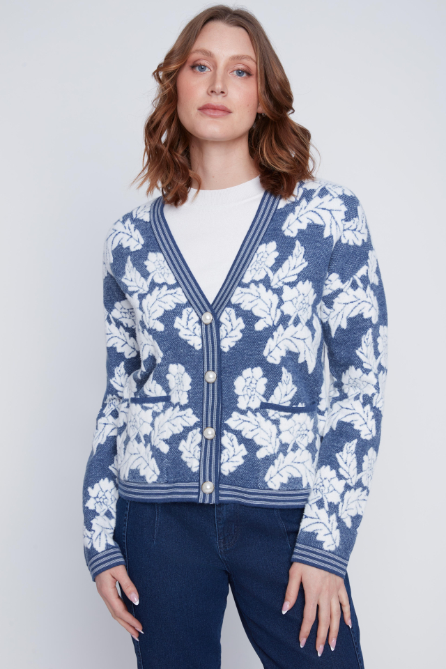 Cardigan LEAF - CYC2523029indigo - Coco Y Club