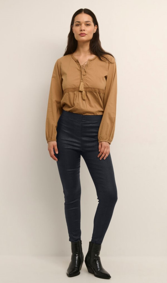Legging effet cuir imprimé crocodile / Cream - CR10610409N - Cream