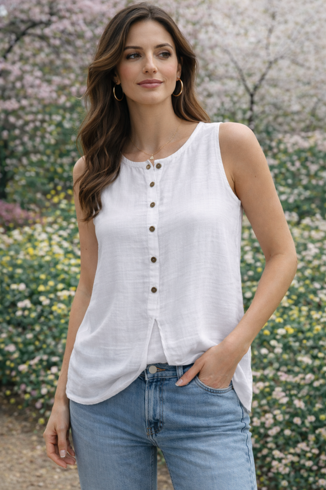 Camisole CRINKLE - P18019blanc - Papillon
