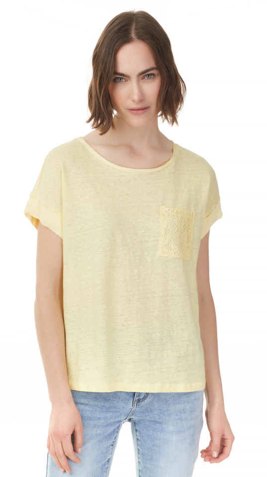 Haut en lin / poche dentelle - 1269C - Charlie B